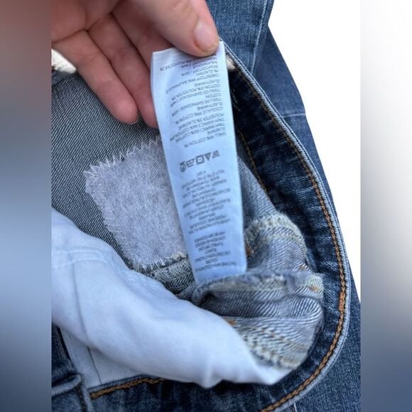 Anthropologie-Pilcro camo Patchwork Heritage Curve Mid-Rise Barrel Jeans-26 - Picture 3 of 6